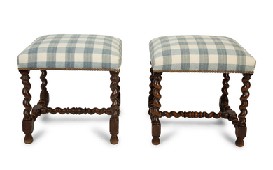 A Pair of Jacobean Style Stools