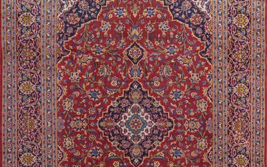 A Persian Hand Knotted Kashan Carpet, 362 X 249