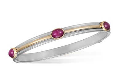 A RUBY BANGLE, BY TIFFANY & CO, CIRCA 1997 Composed of five...