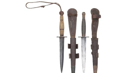 A Rare Customised F-S Fighting Knife, And Another Of Standard Issue, Both WWII Period