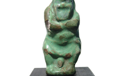 A Romano-Egyptian faience figure of a comedic actor