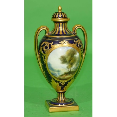 A Royal Worcester Signed Round Bulbous Thin Necked 2 Handled...