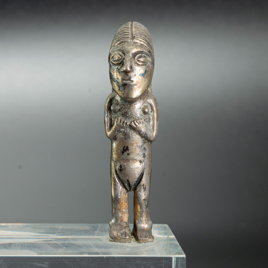 A Silver Miniature Figurine of Standing Female, Inca, Peru, 1470-1534 CE