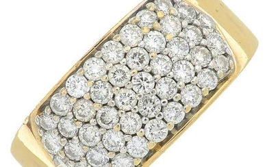 A brilliant-cut diamond dress ring.Estimated total