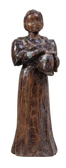 A carved wood figure of a lady, Philippines...