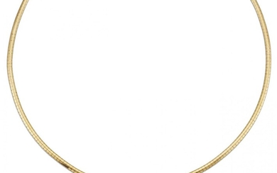 A collar necklace, of flexible link design, length approximately 45.0cm