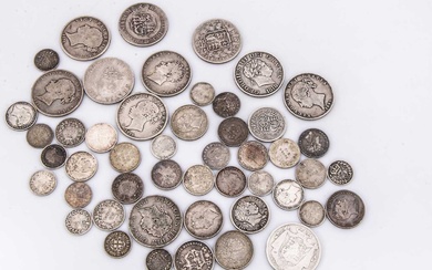 A collection of British silver coinage