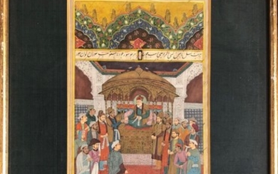A collection of framed early Mughal paintings, largest framed size 46 x 32cm.