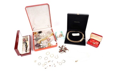 A collection of gold and costume jewellery