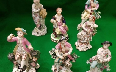 A collection of seven various English pottery and porcelain...