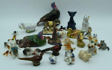A collection of small ceramic animals and birds 16cm