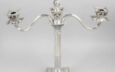 A composite Victorian silver candelabrum.