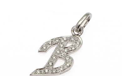 SOLD. A diamond pendant in the shape of the letter "B" set with numerous brilliant-cut...
