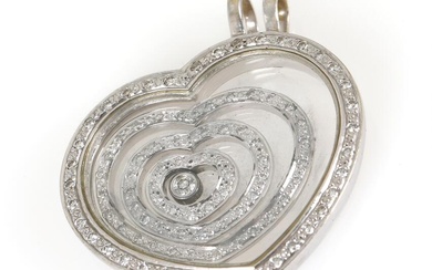 A diamond pendant set with numerous brilliant-cut diamonds weighing a total of...