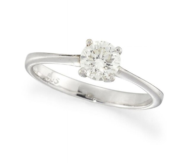 A diamond single stone ring, the brilliant-cut...