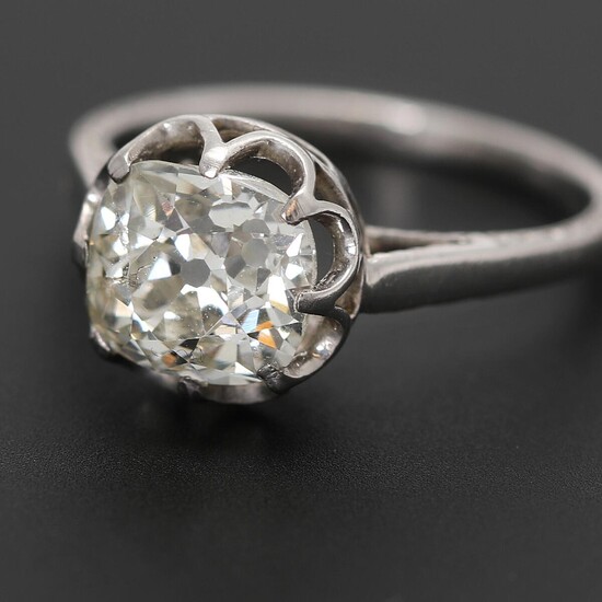 NOT SOLD. A diamond solitaire ring set with an old-cut diamond, mounted in platinum. Cape (M)/SI. Size 52. Circa 1920s. – Bruun Rasmussen Auctioneers of Fine Art