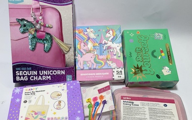 A group of craft kits etc.