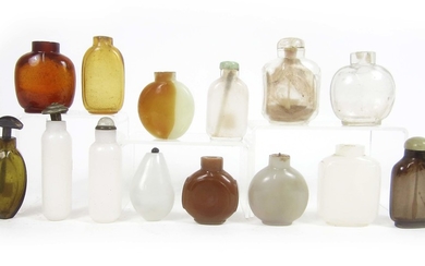 A group of glass snuff bottles