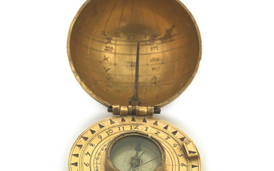 A hemispherical gilt brass scaphe dial, German, circa 1600