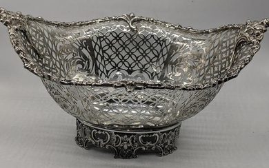 A large early 20th century century silver basket