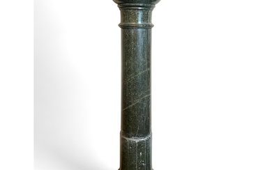 A late 19th century green granite column The rectangular to...