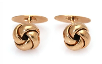 SOLD. A pair of cufflinks each set with a knot of 14k gold. Diam. app. 14 mm. (2) – Bruun Rasmussen Auctioneers of Fine Art