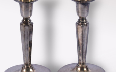 A pair of silver candlesticks, MGAB, 20th century.