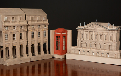 A plaster architectural model