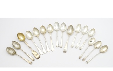 A quantity of assorted Victorian and later silver teaspoons,...