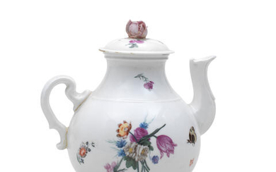 A rare Capodimonte teapot and cover, circa 1750