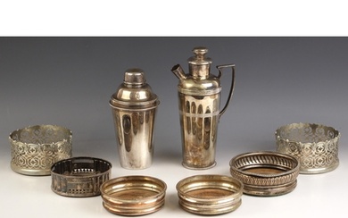 A selection of silver plated items, including a pair of silv...