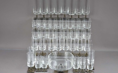 A suite of mid-century modern Rosenthal 'Linear Smoke' stemware glasses