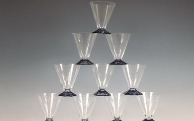 A.D. Copier (1901-1991), glasservies, [Palu], ontwerp 1932. Uitvoering glasfabriek Leerdam.