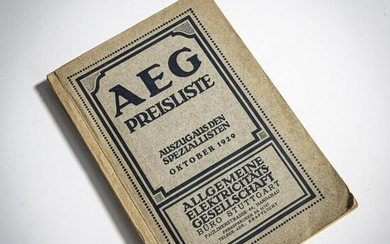 AEG, Berlin, AEG-Preisliste, 1929