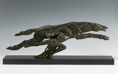 ALBERTO BAZZONI (San Nicomede di Salsomaggiore, 1889 - Milan, 1973). "The horse tamer". Bronze.