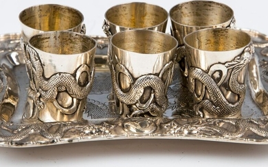 AN EARLY CHINESE SILVER LIQUOR SET. Early 20th century.
