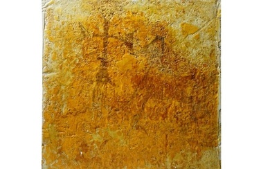 ANCIENT BYZANTINE WALL PAINTING FRESCO FRAGMENT