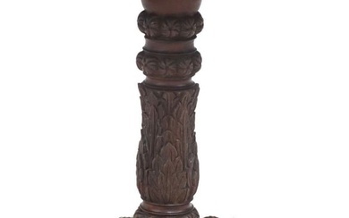 ANGLO-INDIAN CARVED HARDWOOD SIDE TABLE