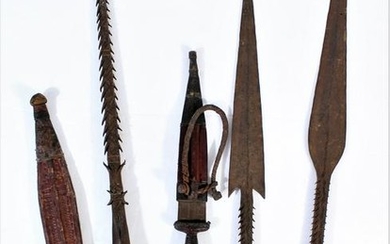 African Spearheads, Knives & Sheaths 1900's