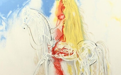 After Dali, 'Lady Godiva', serigraph on silk, 29.5" x
