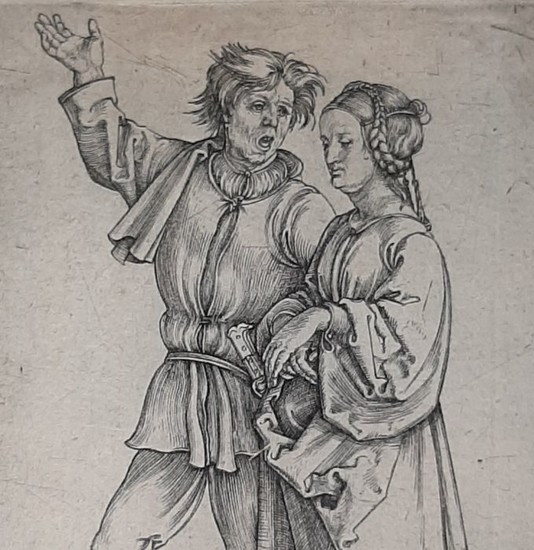 Albrecht Dürer (1471 - 1528) - Le paysan et sa femme [engraving by Jeronimus Wierx]