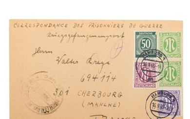 Alliierte Besetzung - Portogerechter Auslandsbrief mit MiNr. 23 C und PLF IV.