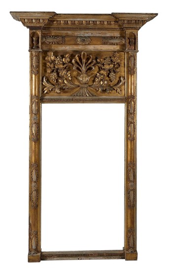 American Classical carved giltwood pier mirror