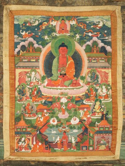 Amitabha Tibet ca 18°-19° siècle Détrempe… Calendrier Art Précolombien - Art d’Asie - Nouvelle… Lot n° 159