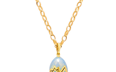 An Enamel and Gold Pendant Necklace, Faberge, Germany