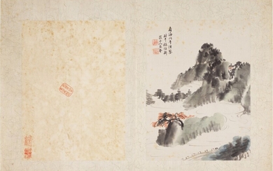 An album of landscape views Late Qing dynasty ink and colour on paper | 晚清 山水冊頁八幀 設色紙本