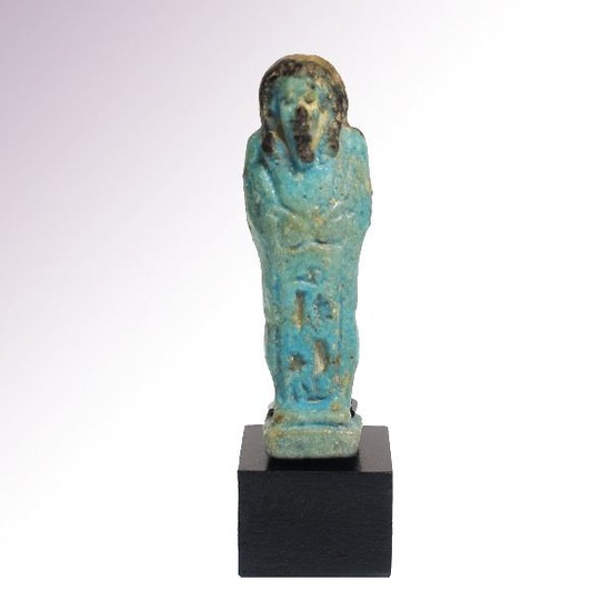 Ancient Egyptian Faience Bichrome Inscribed Shabti for INI