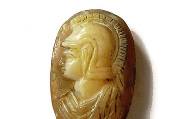 Ancient Roman Agate Cameo, Bust of Minerva (Athena)