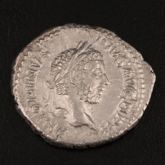 Ancient Roman Imperial AR Denarius of Caracalla, ca. 213 AD