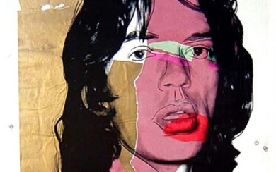 SOLD. Andy Warhol: Mick Jagger. Offset after Warhol's 1974 draft for silkscreen print # 143...
